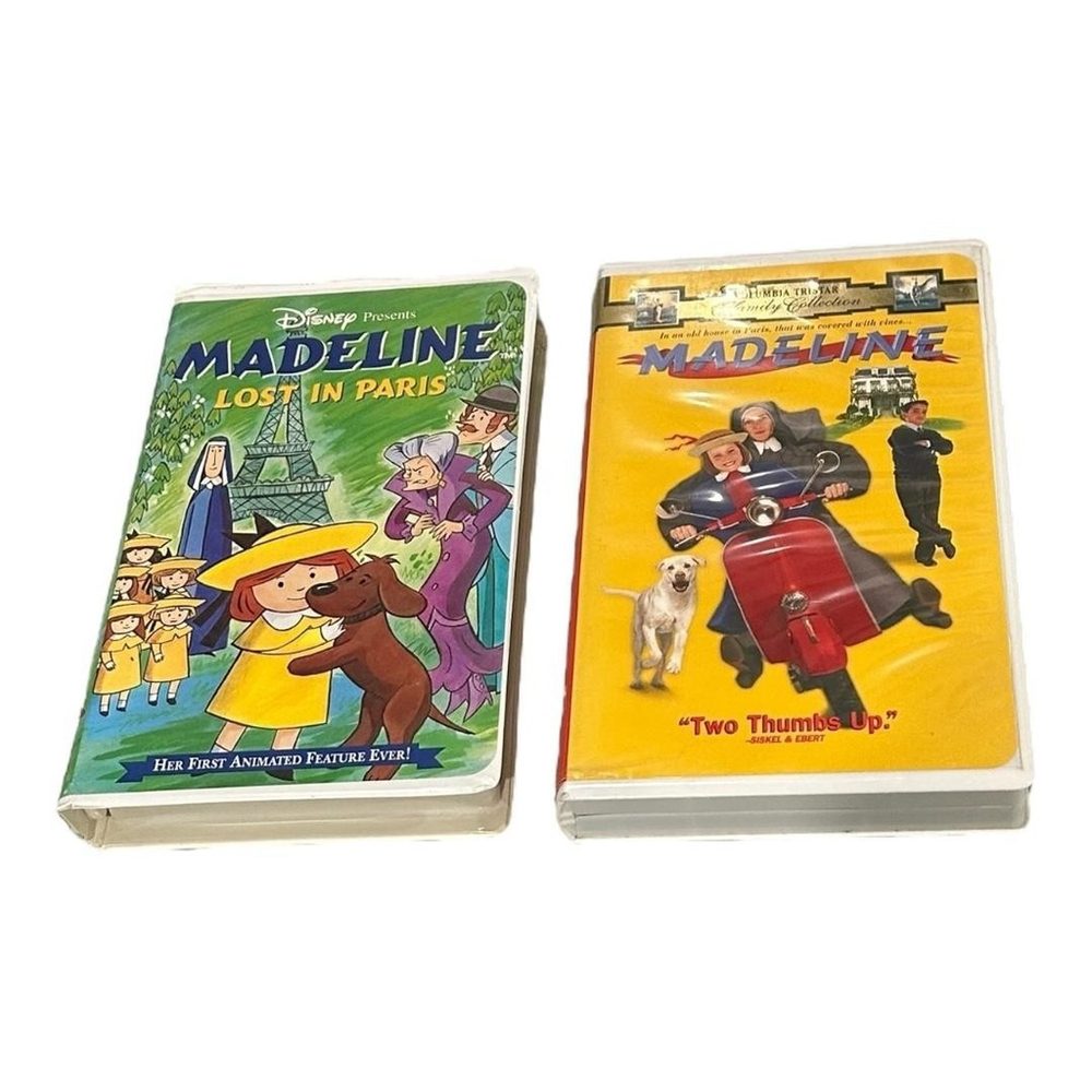Vintage Madeline Lost In Paris & Madeline VHS Lot 2 Tape Set Kids Family Movies